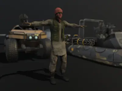 Military  low props Low-poly 3D model