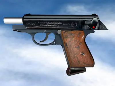 Walther PPK Classic Low-poly 3D model