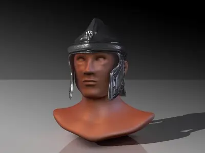 Ancient iron helmet Low-poly 3D model