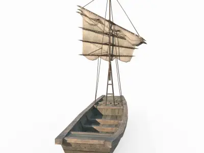 Water transportation small sailboats 3D model