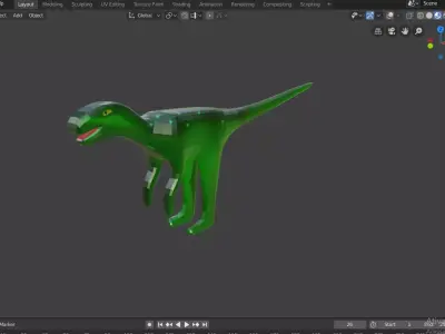 Modelo Herrerassauro Free low-poly 3D model