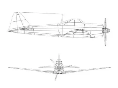 Zero plane Low-poly 3D model