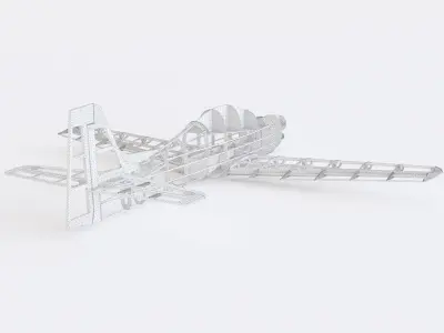 Wooden airplane 3D model