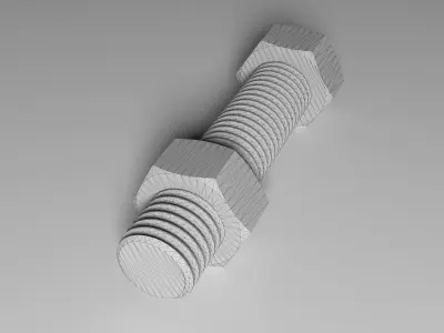 Bolt and Nut Low-poly 3D model