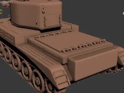 Low Poly British ww2 tank Free low-poly 3D model