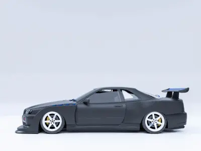 Full carbon widebody r34 Free 3D model