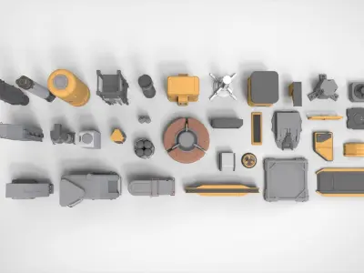 sci-fi Architecture kitbash 39 3D model