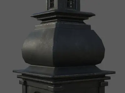 Church tower Low-poly 3D model