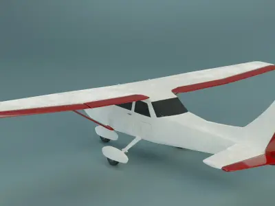 Cessna 172 3D model  Low-poly 3D model