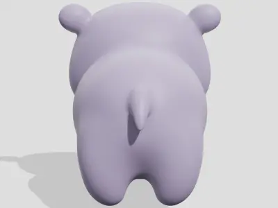 Cute little hippo  3D model