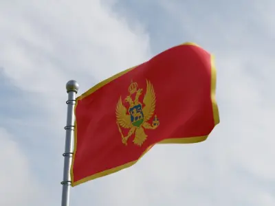 Animated Montenegro Flags 3D model