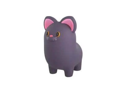 Black Cat Character 3D model
