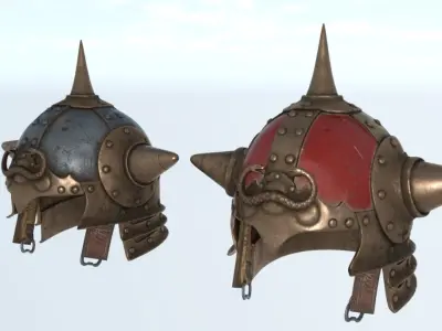 helmet barbarian brutal gear 3D model