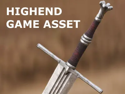 High End Sword for Games and Cinematics 05 Low-poly 3D model