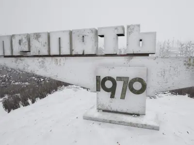 Pripyat City Sign Game-ready Low-poly 3D model