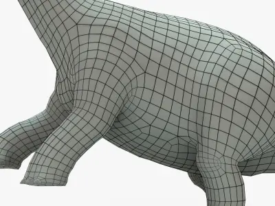 Brontosaurus Rigged Basemesh Low-poly 3D model