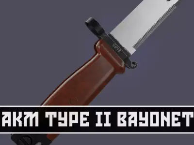 AKM Type 2 Bayonet Low-poly 3D model