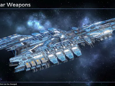 Spaceship Dreadnought Imperator Low-poly 3D model