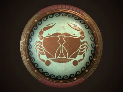 Hoplite Shield Crub Low-poly 3D model