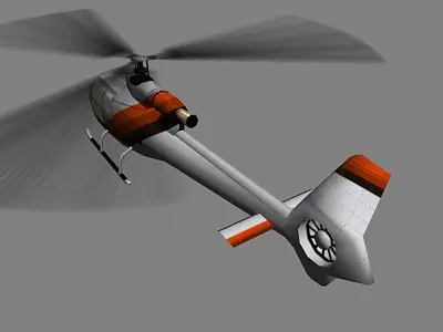 Gazelle V2 Helicopter Low-poly 3D model