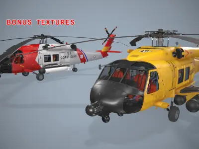 Sikorsky MH-60T Jay Hawk Complex Animation Low-poly 3D model