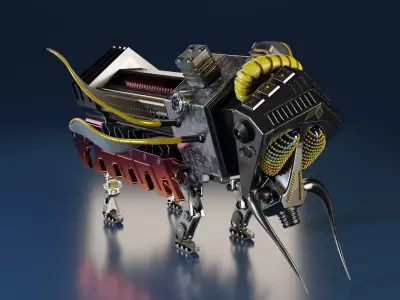 Robot insect Low-poly 3D model