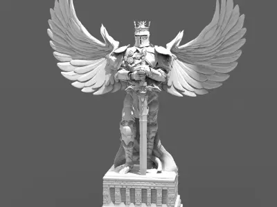 Black dragon Knight sculpture  3D model