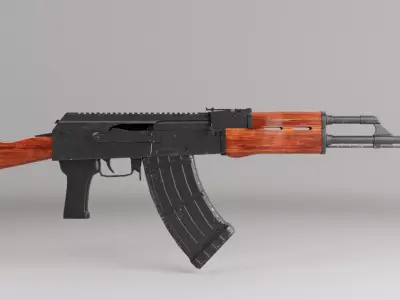AK47 Game Ready Model - Low And High Poly Mesh Free low-poly 3D model