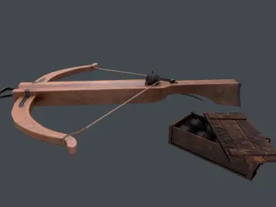 Pack crossbow bomb box Low-poly Low-poly 3D model