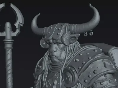 Bull-Human Warrior STL DnD Tabletop Miniature 3D Print 3D print model
