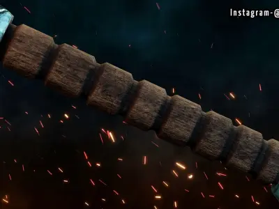 Axe Low Poly PBR textures Free low-poly 3D model