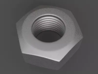 Galvanized Steel Nut Free 3D model