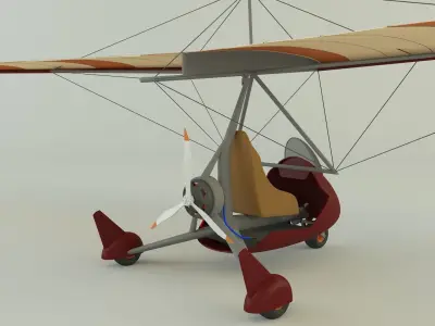 winged paramotor vehicle 3D model