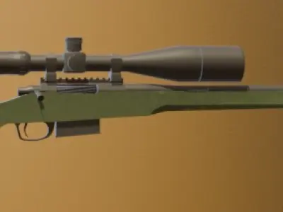Sniper Rifle Free low-poly 3D model