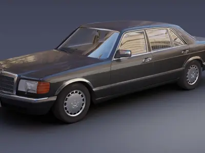 Mercedes Benz 560 SEL Free low-poly 3D model