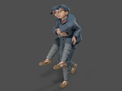 the wounded Low-poly 3D model