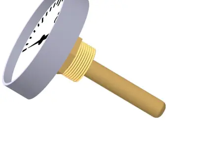 Thermometer d63 mm in a sleeve L50 mm 3D model