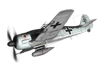 Focke Wulf - FW190 A8 - White 9 3D model
