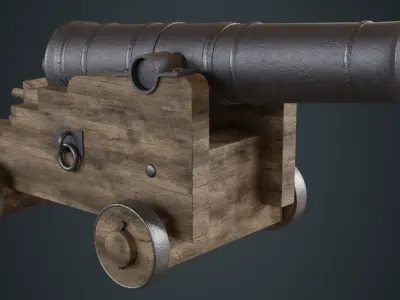 Vessel Cannon 1A Low-poly 3D model