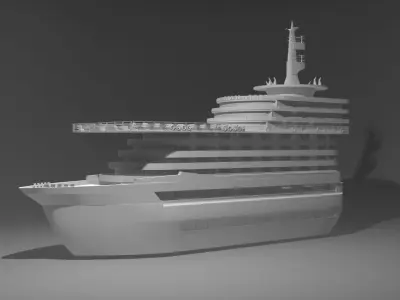 IMPRESSIVE 3D PASSENGER SHIP  Low-poly 3D model