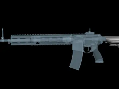 AR-15 AR-10 stock HK E1 SLIM Low-poly 3D model