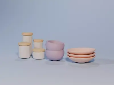 Kitchen Clutter Low Poly Asset Free low-poly 3D model