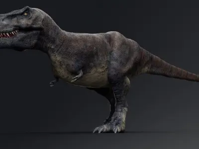 Dinosaur Tarbosaurus Bataar  Real Dinosaur 76 Animations   Low-poly 3D model