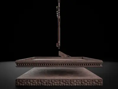 MODULAR BUILDING WITH INTERIOR KITBASH 03 Low-poly 3D model