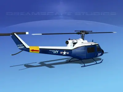 Bell UH-1B Iroquois V11 US Navy 3D model