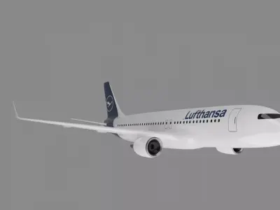 Lufthansa Airbus A320 Lowpoly Model 3D model