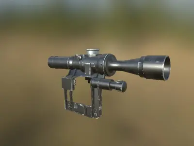 PSO-1M2-01  Telescopic sight Low-poly 3D model