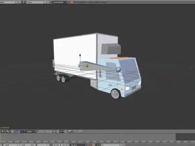 Low-Poly Box Truck Low-poly 3D model