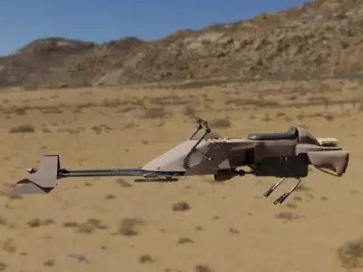 starwars Motojet 74-Z Low-poly 3D model