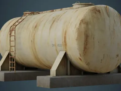 Industrial Gas Tank 4B Low-poly 3D model